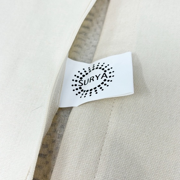 SURYA Gray Black Textured Stripe Tassel Chunky Boho Pillow Cover Size 18” X 18” - Picture 4 of 5